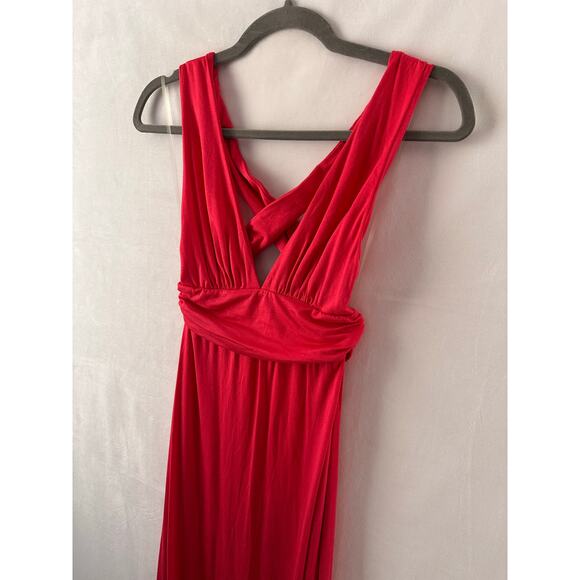 Rachel Pally Selena Maxi Dress Wildberry Coral Pink Stretchy Modal NEW Small - Picture 5 of 7